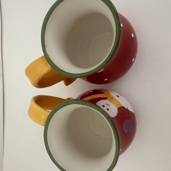 Pier 1 Imports 2 Christmas Snowman Coffee Mugs 16oz - Picture 5 of 8